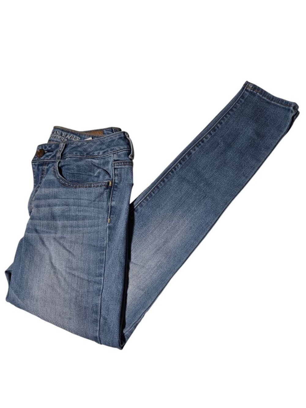 American Eagle Hi Rise Jegging Jeans Womens Size 6 Mid Rise Light Wash Denim Pan
